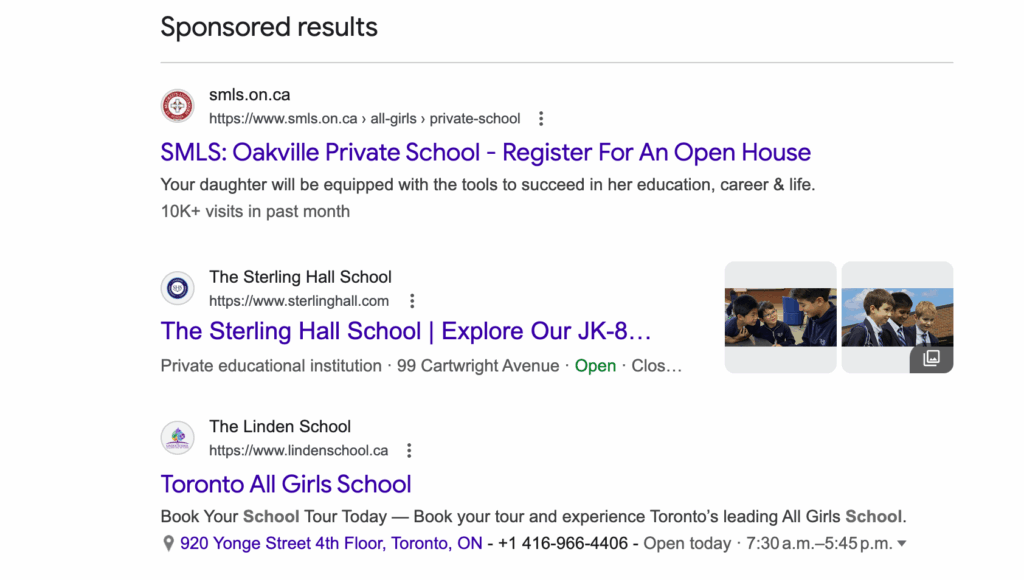 Search Ads on Google Results