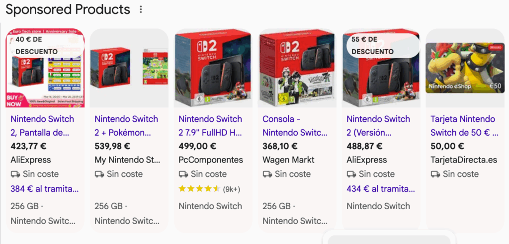 Google Shopping Ads Results