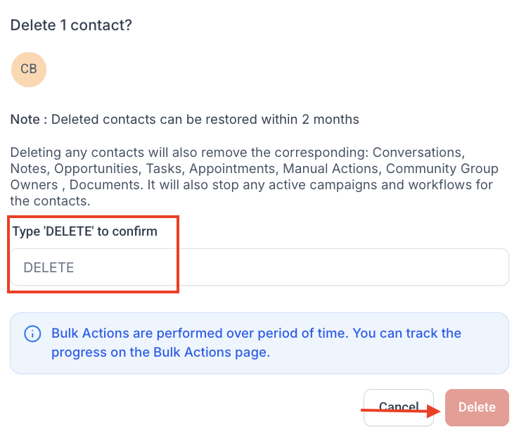 Delete contact, 2