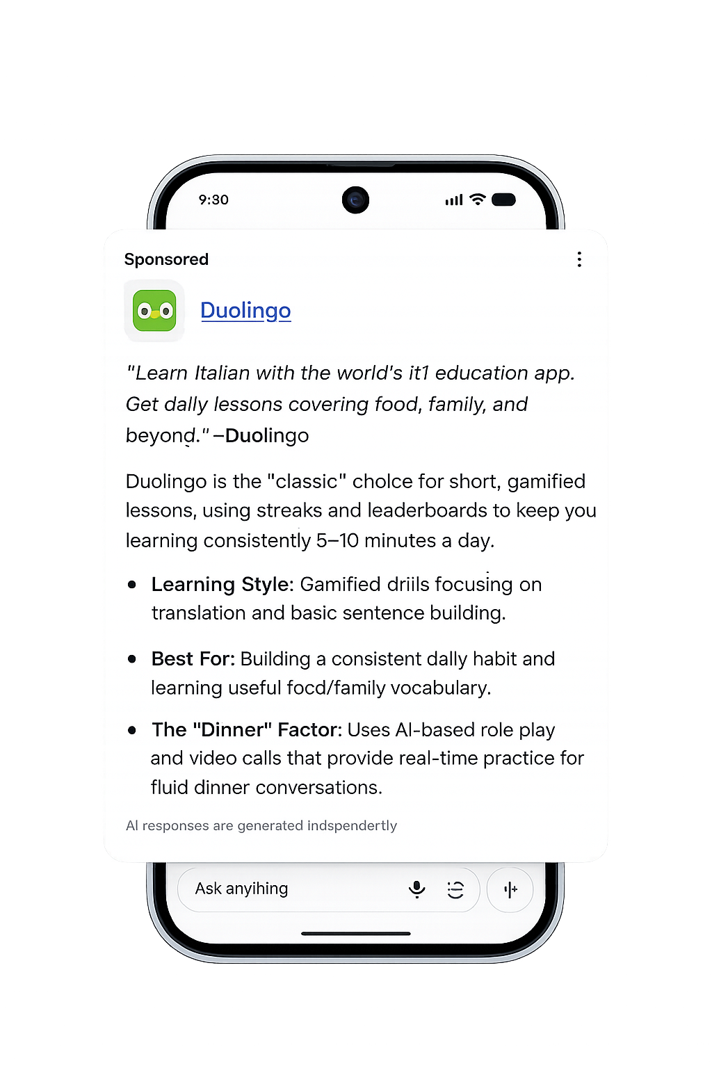 Duolingo in gemini