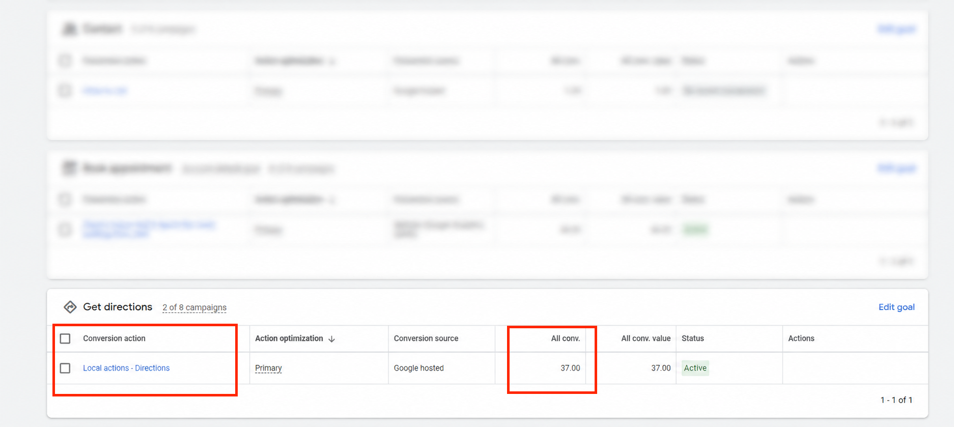 Google Ads Conversion Dashboard Direction Requests